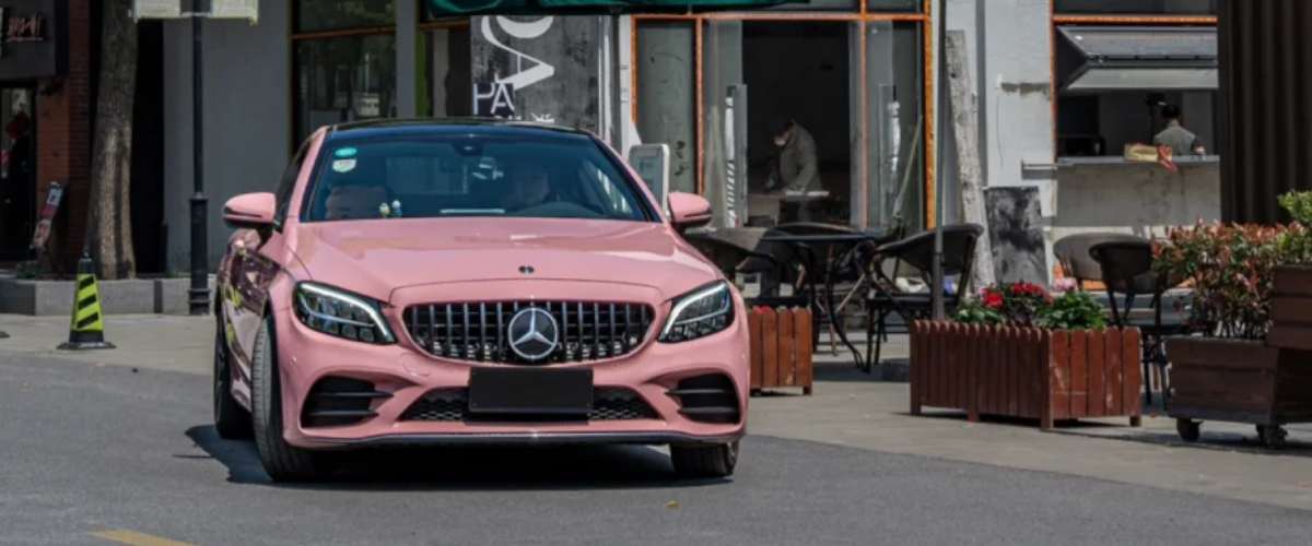 Benz with Candy metallic Pink Vinyl Wrap