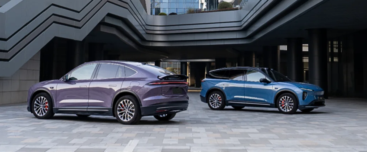 Purple and blue vehicle