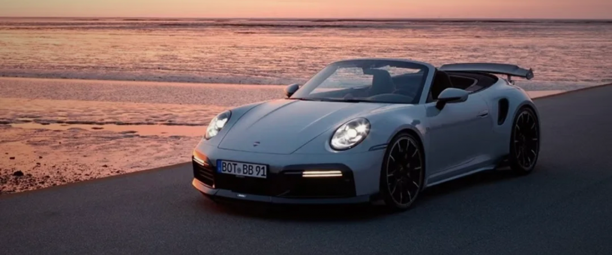 White Porsche with Matte Vinyl Wrap