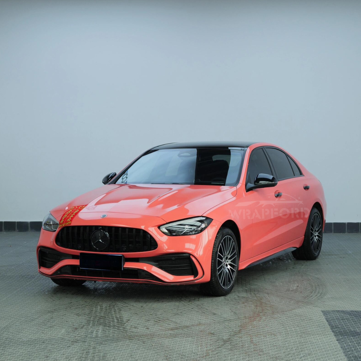 High Gloss Coral Orange Vinyl Wrap