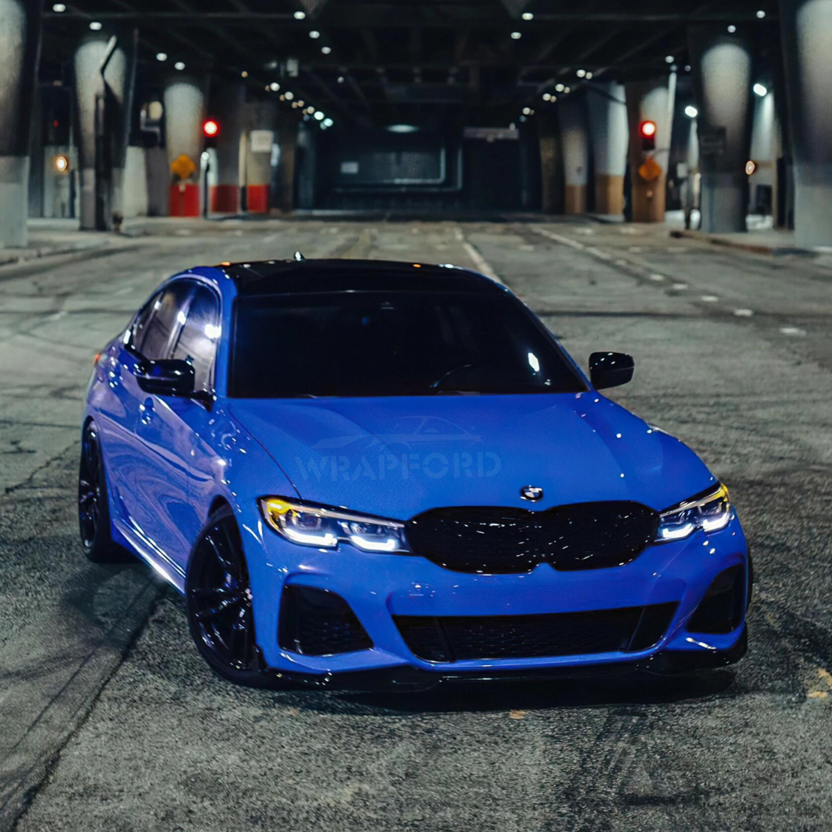 Gloss Lamborghini Blue Vinyl Wrap