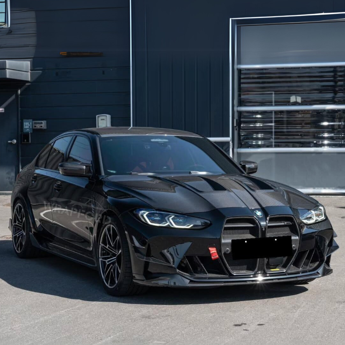 Carbon Spiral Black Car Vinyl Wrap