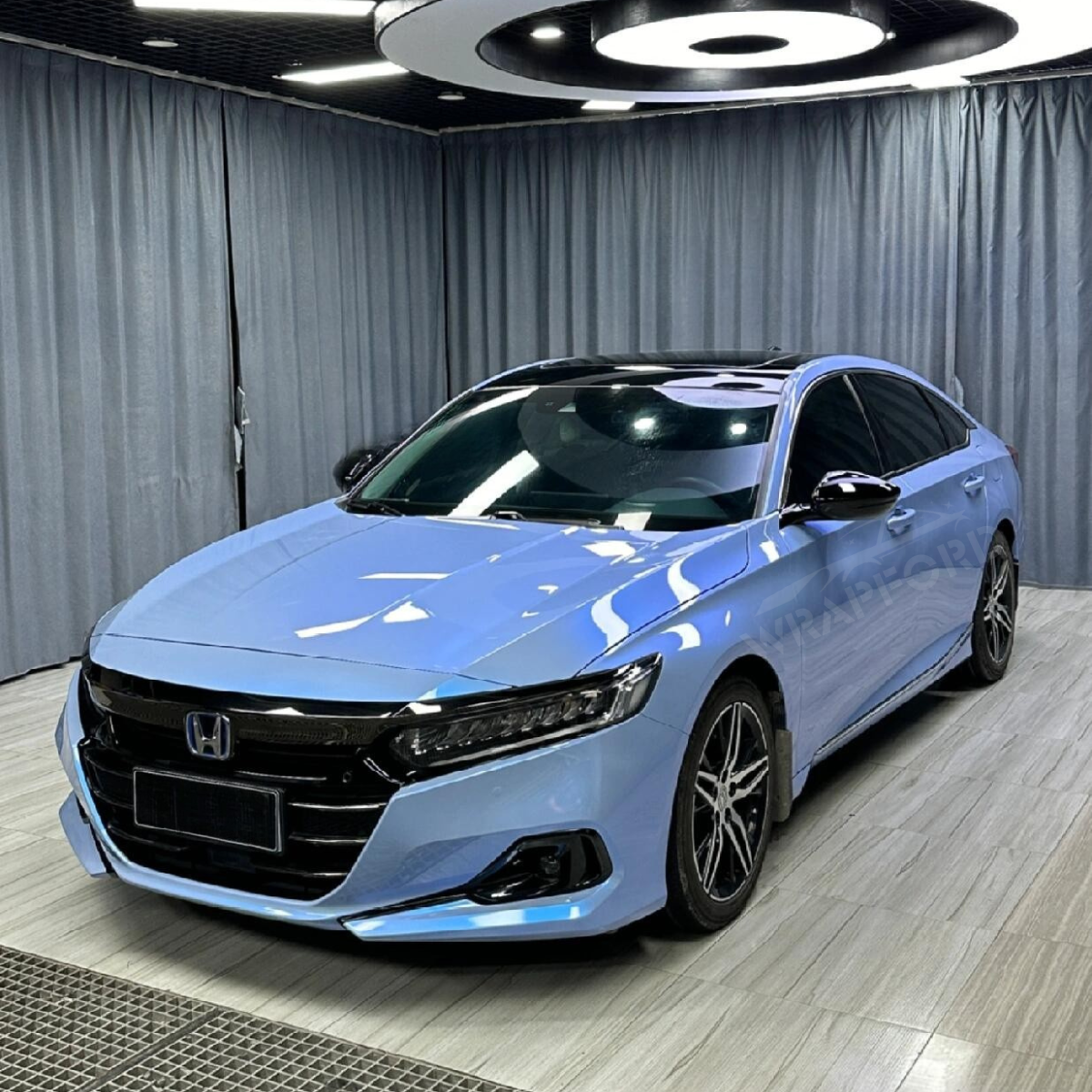 High Gloss Phantom Blue Grey Vinyl Wrap