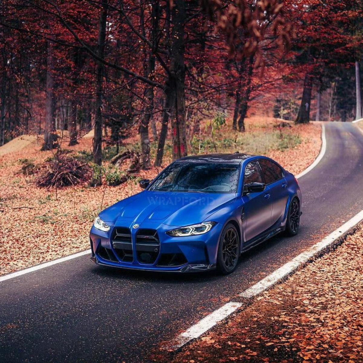 Matte Night Blue Car Vinyl Wrap