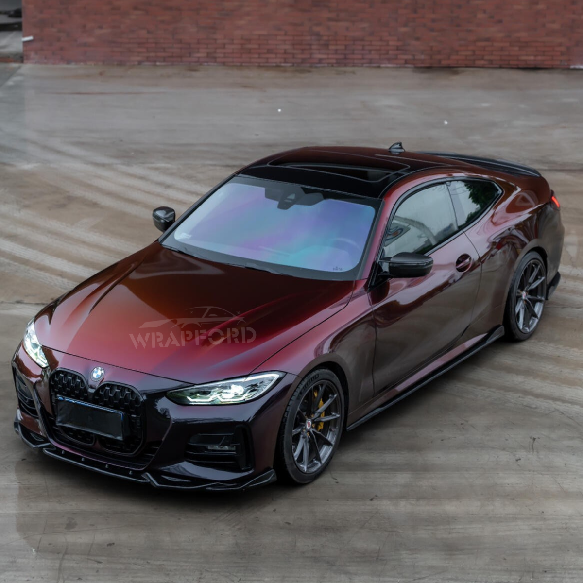 High Gloss Candy Black Red Vinyl Wrap