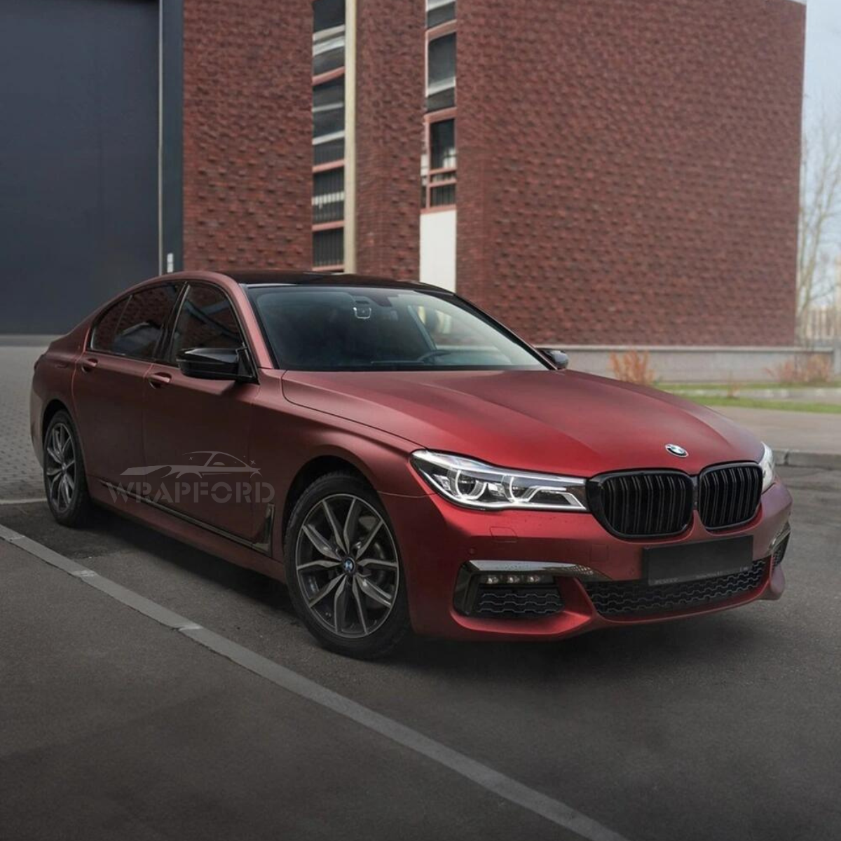 Matte Metallic Crimson Red Vinyl Car Wrap