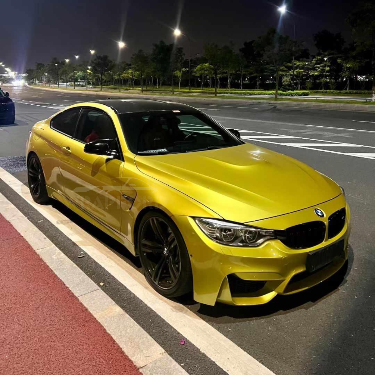 Film de voiture jaune Austin métallisé brillant