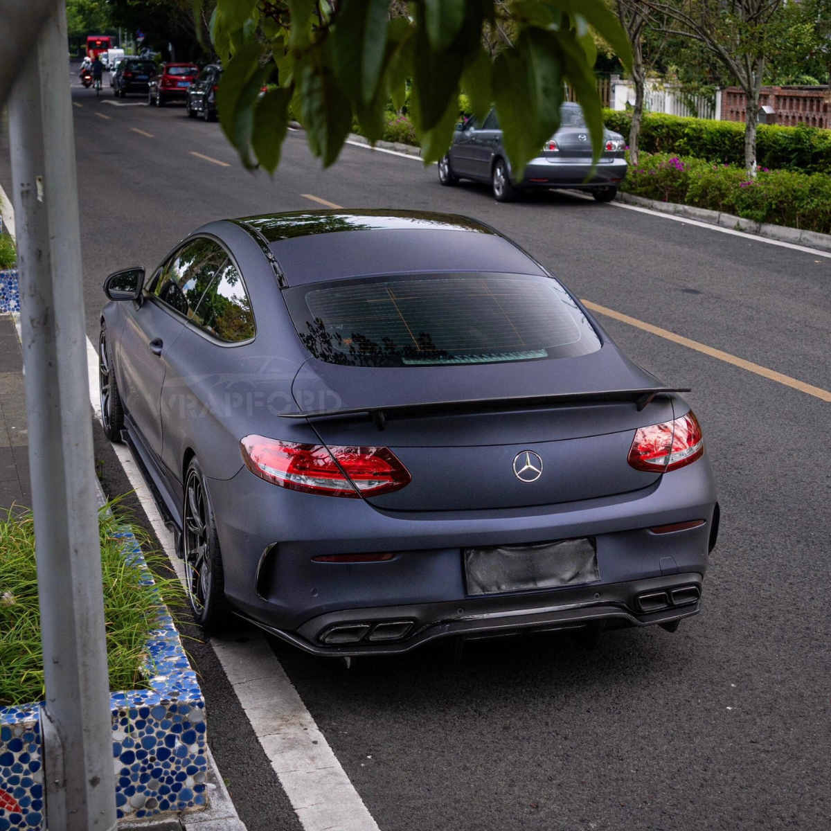 Matte Metallic Blue Black Vinyl Wrap