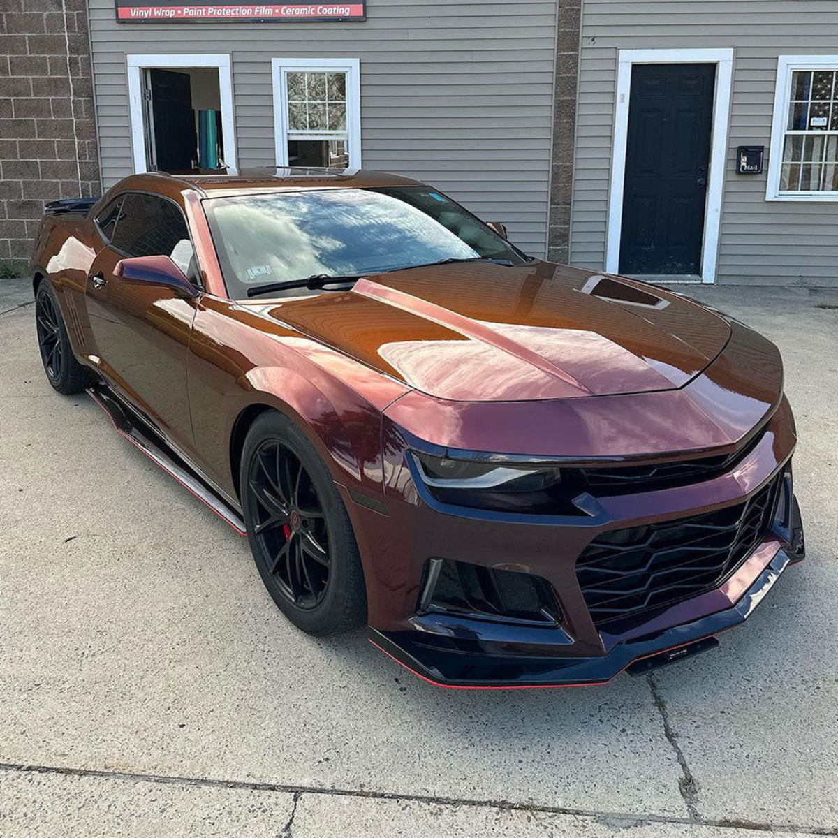 High Gloss Candy Black Red Vinyl Wrap