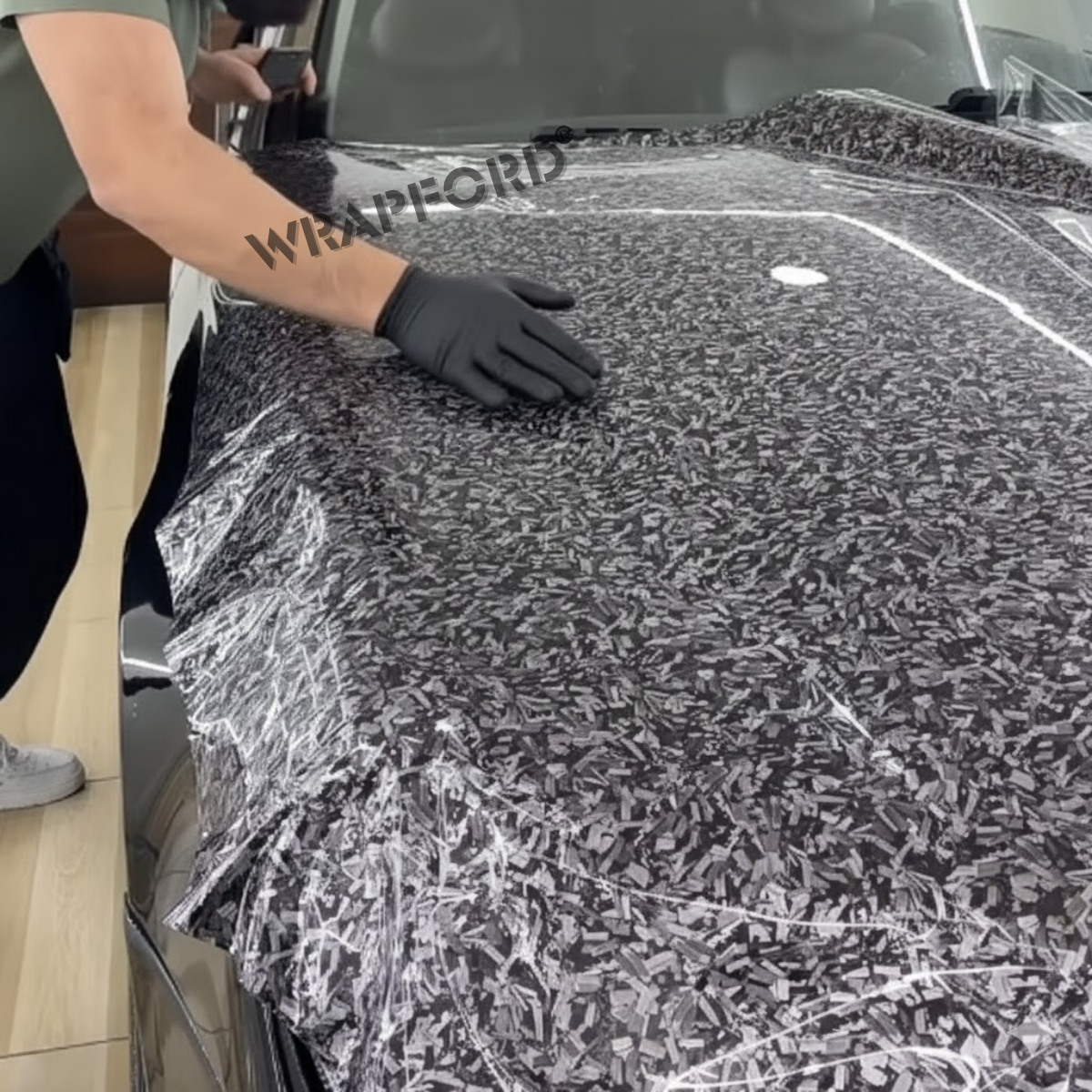 Gloss Forged Carbon Self-Healing Film (Black & Silver)