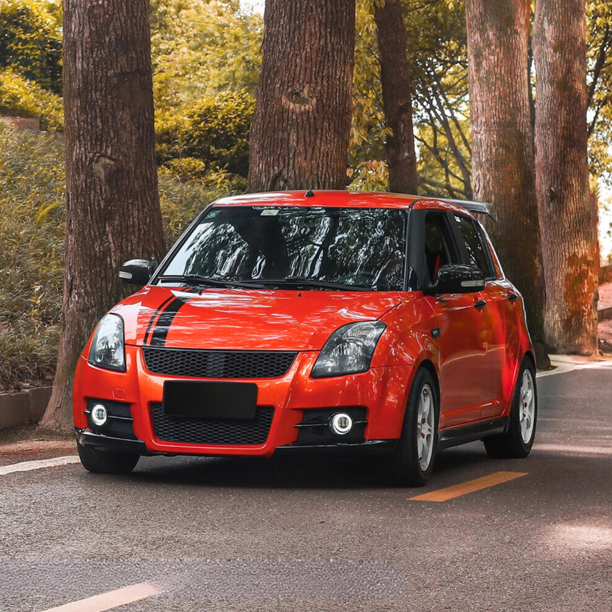 Glänzende Metallic-Vinylfolie in Gold-Orange