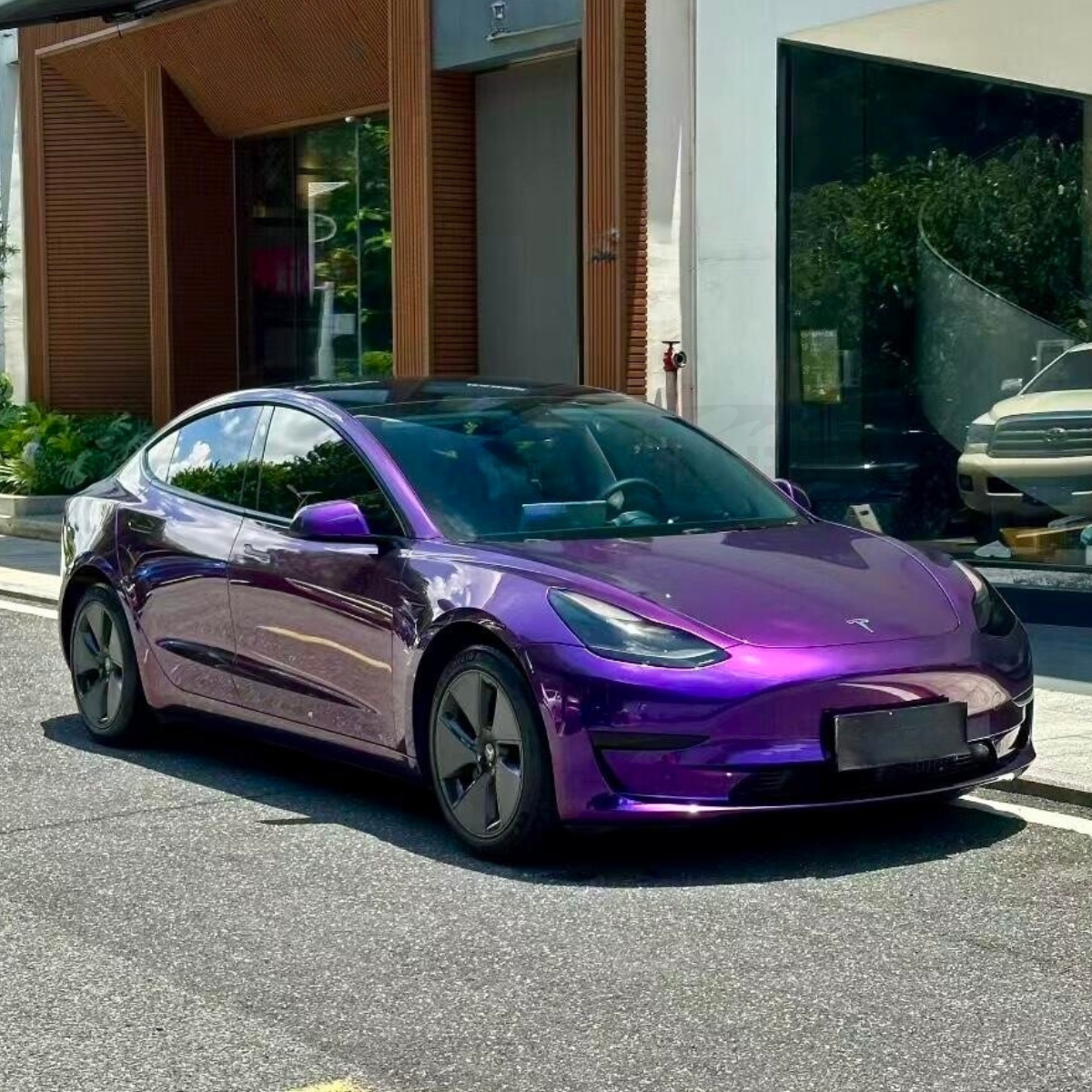 Gloss Metallic Black Purple Vinyl Wrap