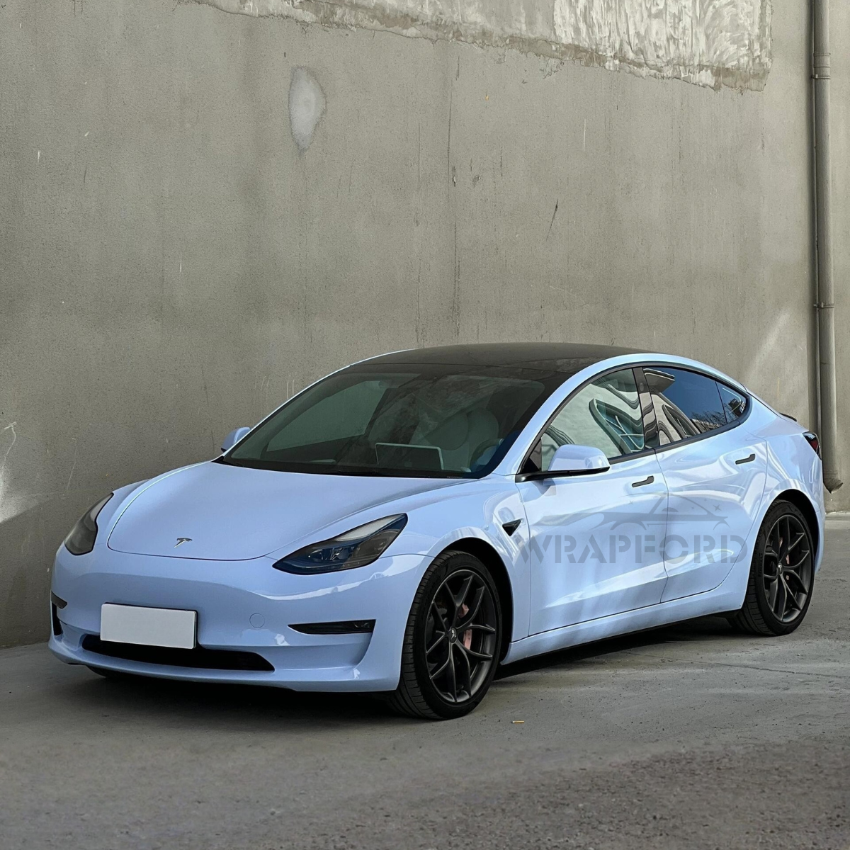 Film vinyle bleu fantôme gris brillant