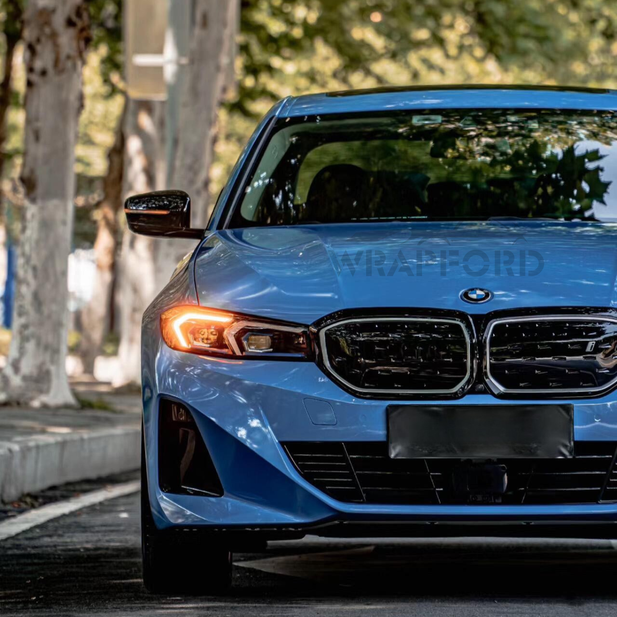 Film vinyle bleu fantôme gris brillant