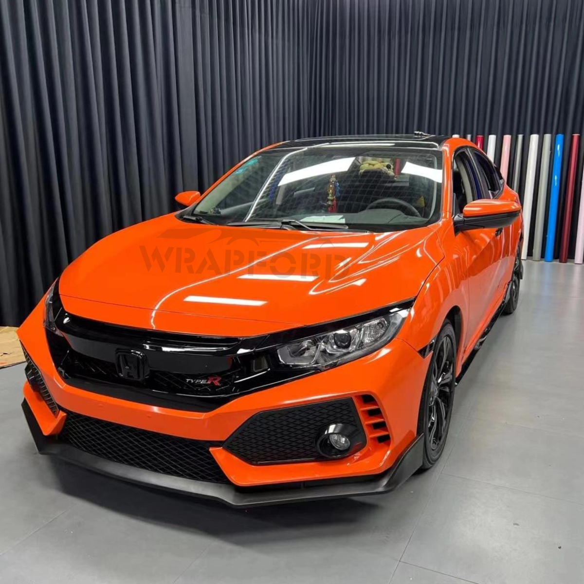 Hochglänzende Vinylfolie in Lavaorange