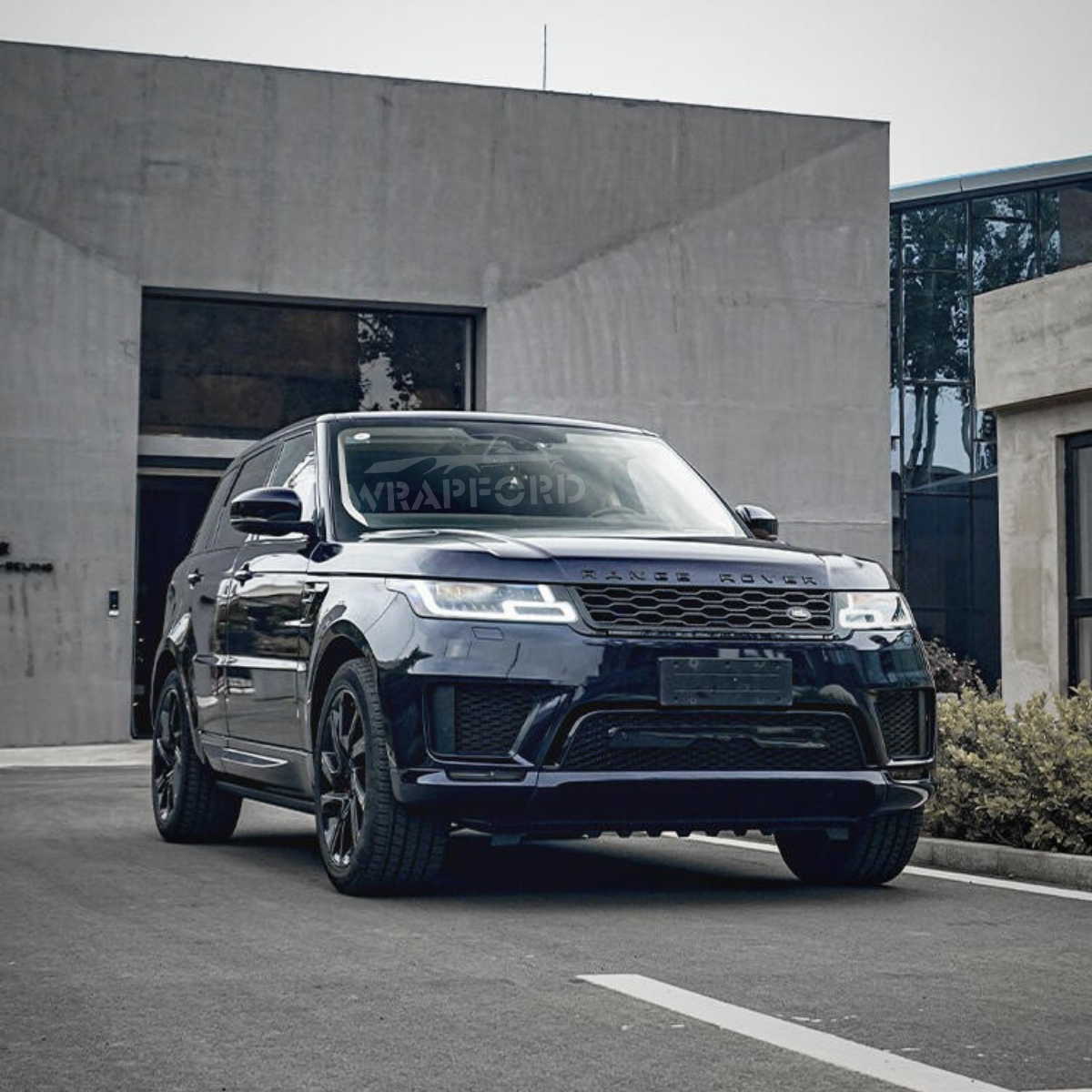Gloss Metallic Blue Black Vinyl Wrap