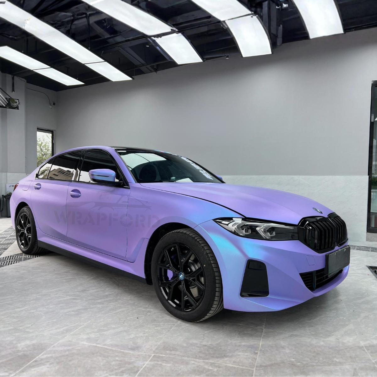 Matte Metallic Frosty Blue Vinyl Wrap