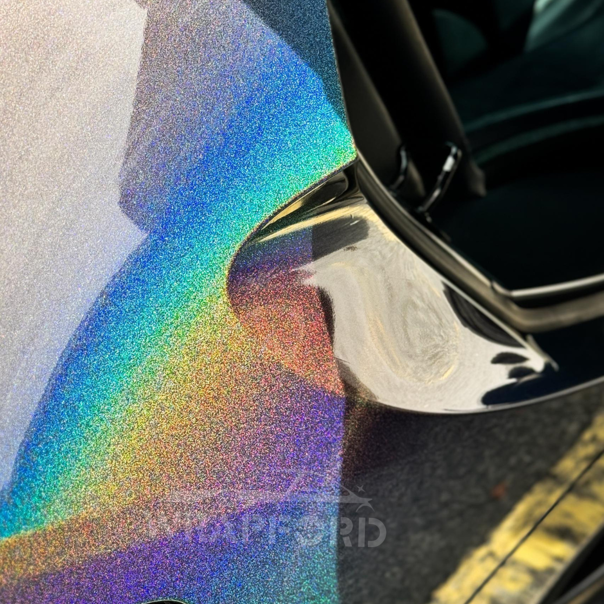 Vinil Metalic Rainbow | Gri Holografic – WRAPFORD