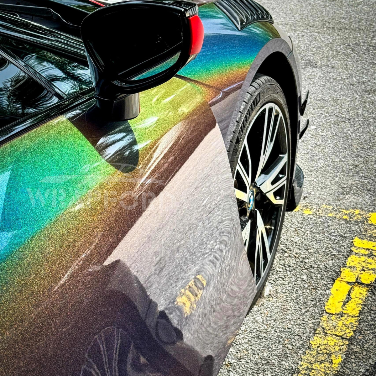 Vinil Metalic Rainbow | Gri Holografic – WRAPFORD