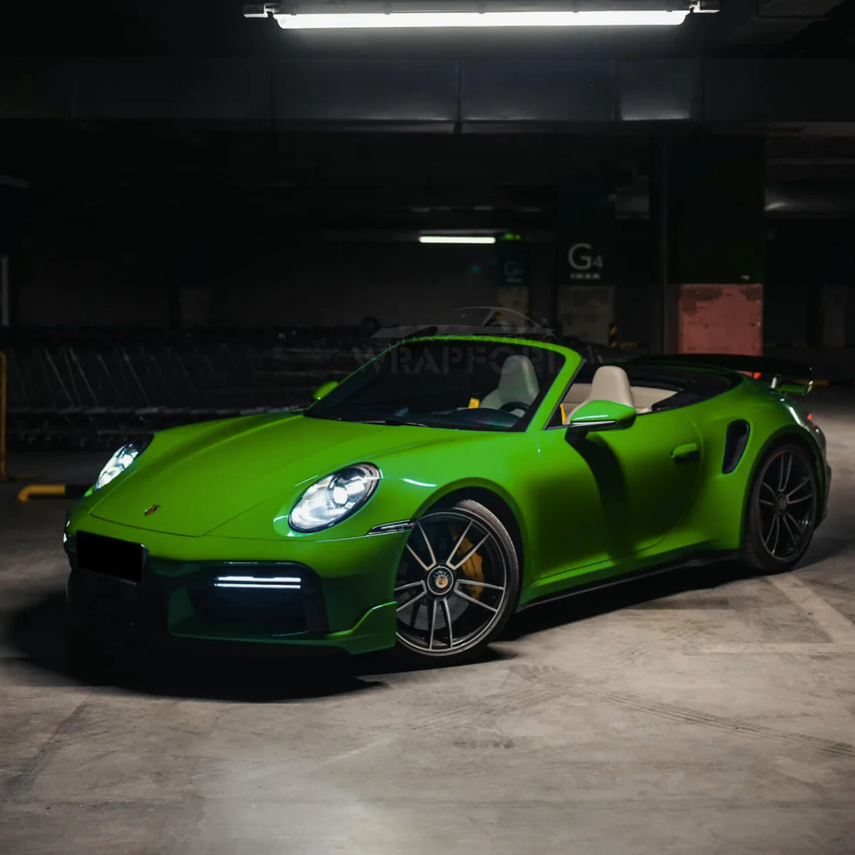 Gloss Metallic Electric Green Car Wrap