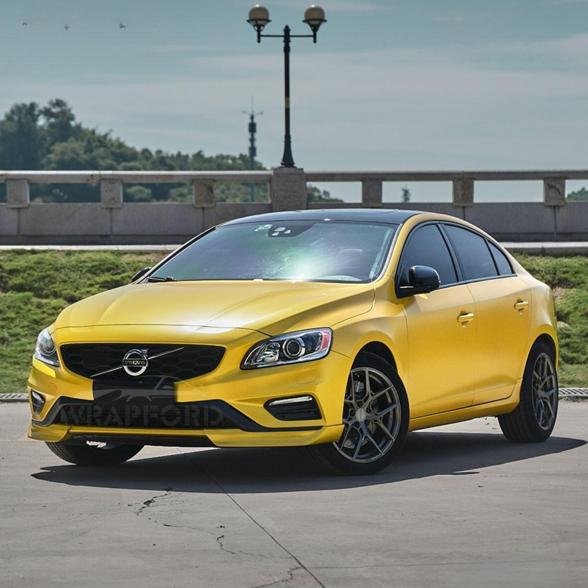 Satin Chrome Mustard Yellow Vinyl Wrap