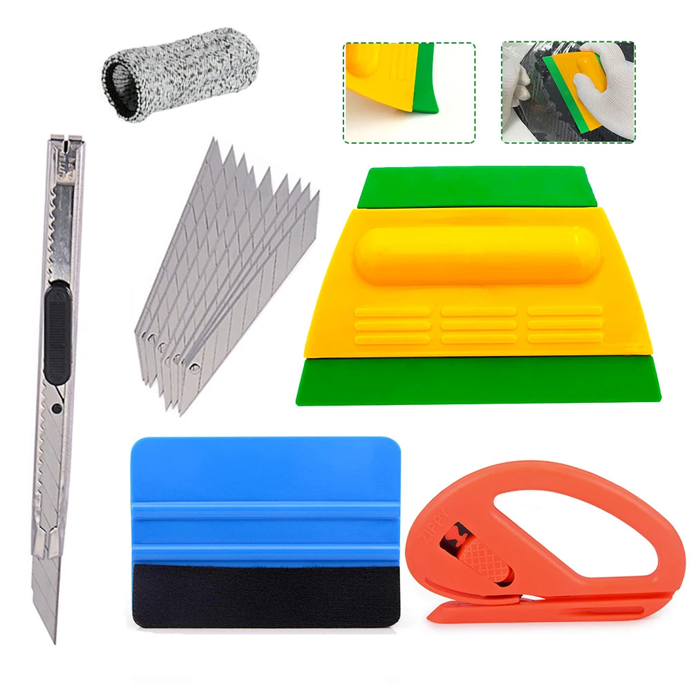 Car Window Tint Installation Kit - Vinyl Wrap Tools with Felt Squeegee, Micro Sq 313045742720