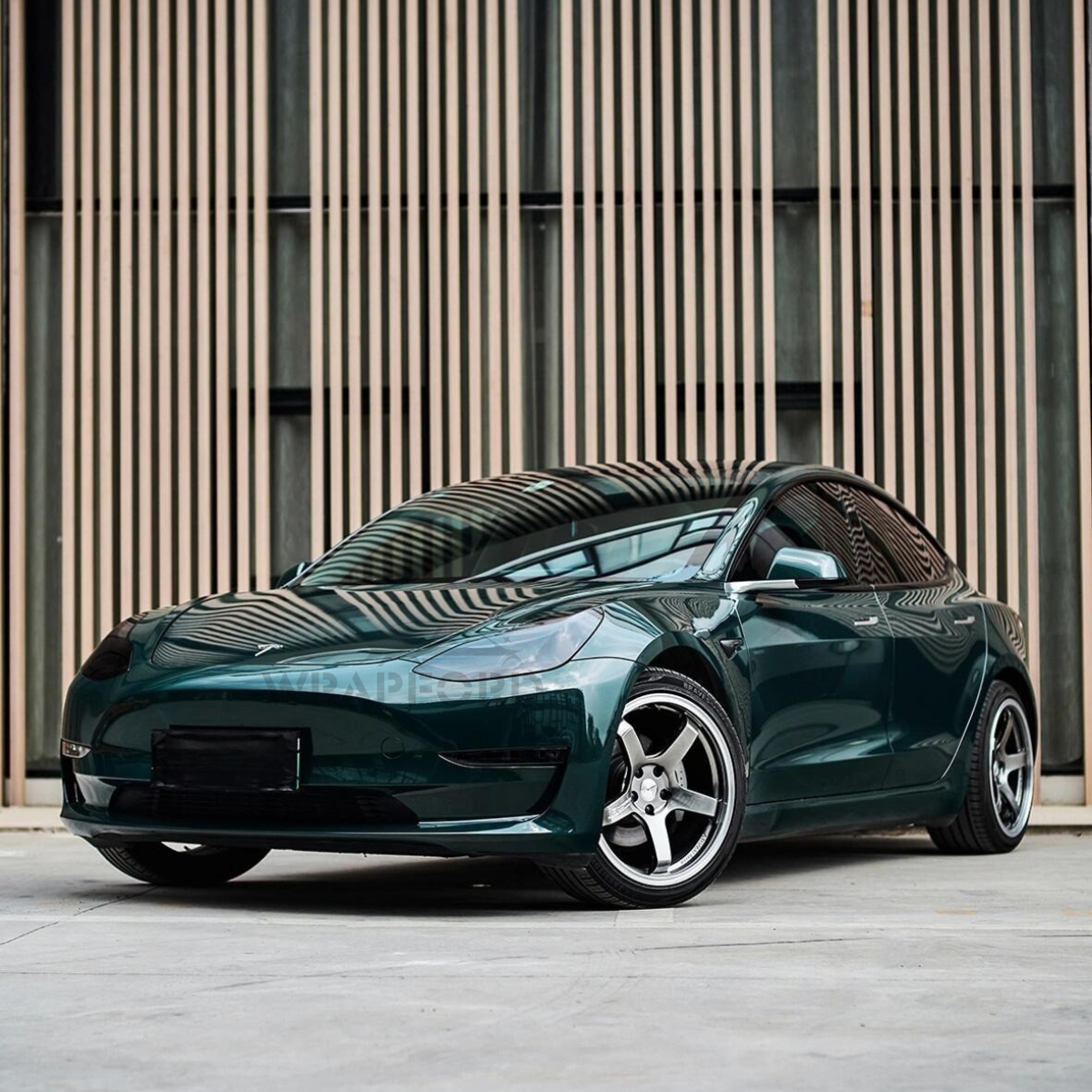 Hochglänzende Vinylfolie in Khakigrau