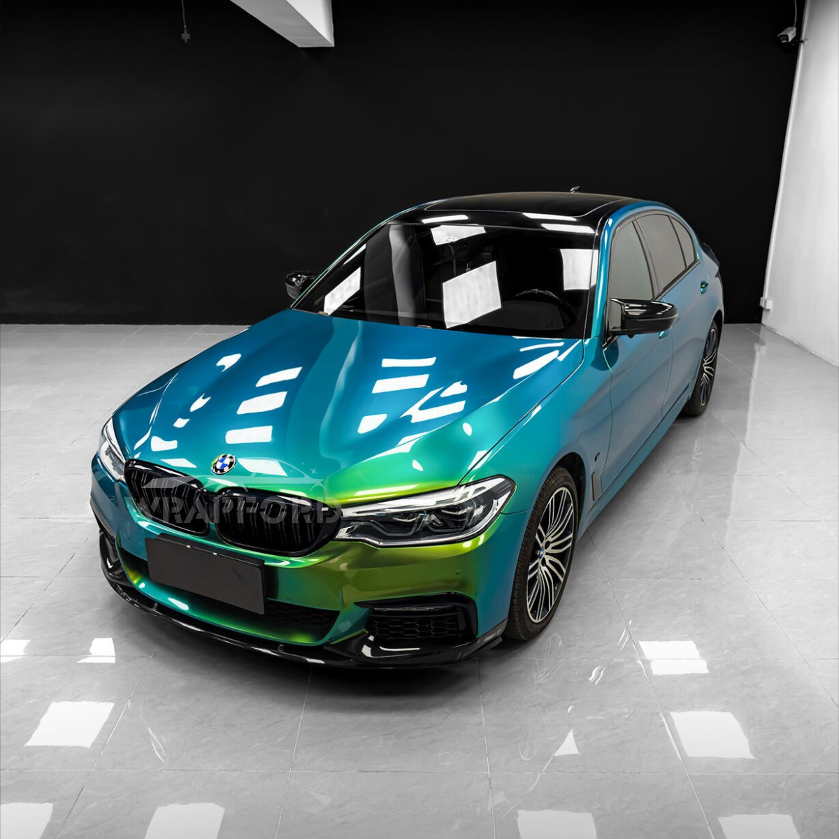 Gloss Metallic Aurora Green Car Wrap