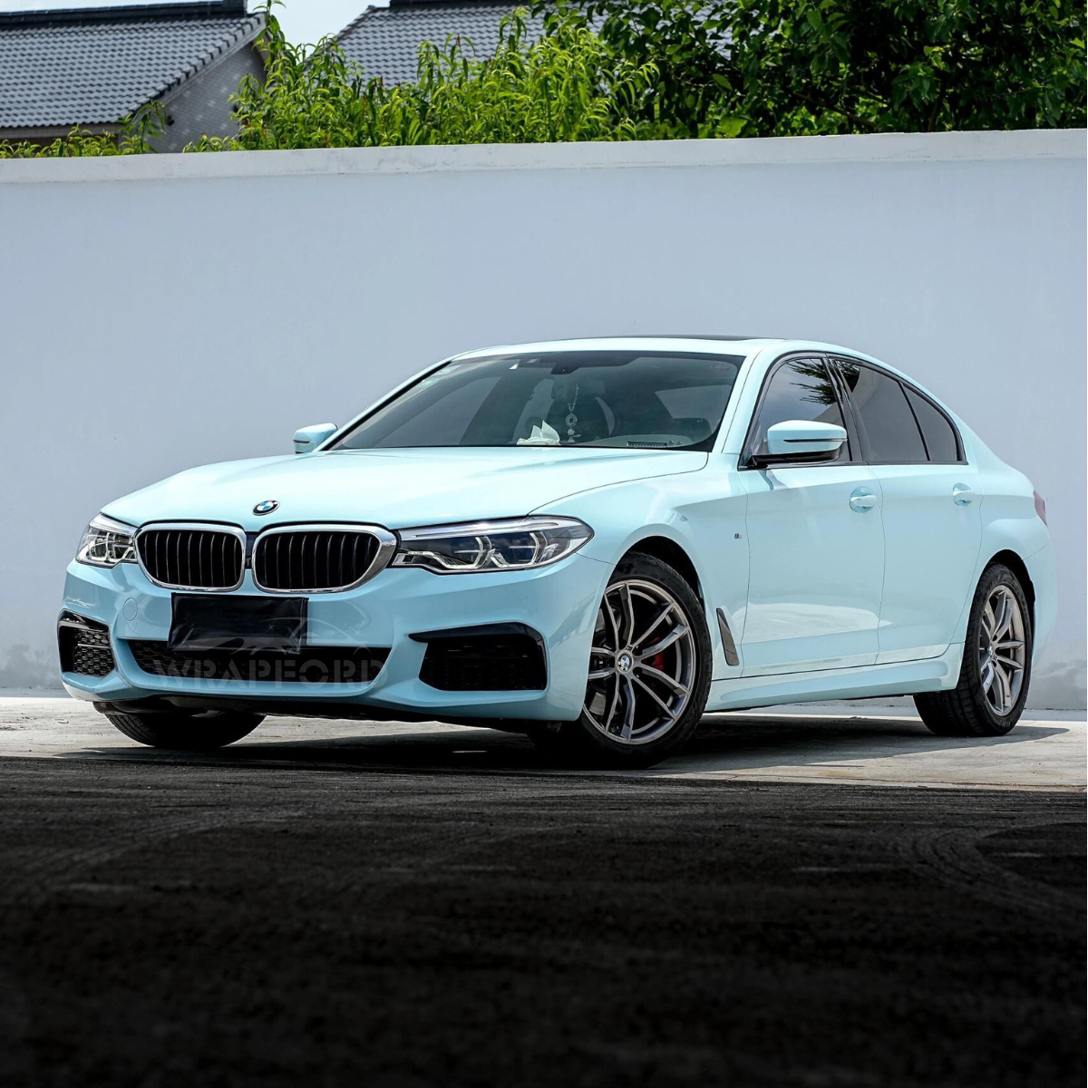 High Gloss Sky Blue Car Vinyl Wrap