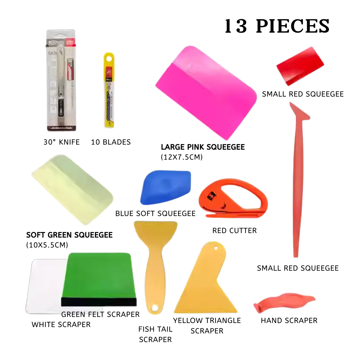 Wrapping Tool Set for Vinyl Tint PPF